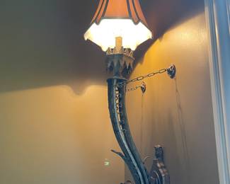 3' long John-Richard wall sconces. These two staircase scones match the other two by the pool table.