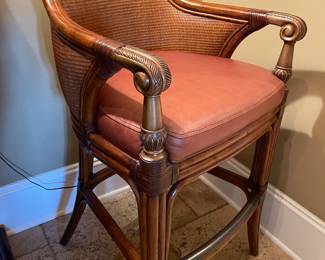 Ethan Allen barstool. 30" height seat, back height 44" (2 available)