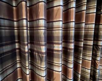 Custom 'blackout' silk drapes. 6 panels in total, panel sizes vary