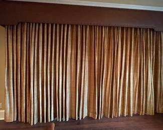 Custom 'blackout' raw silk drapes.