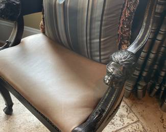 Pair of matching chairs (detailing of leather chair)