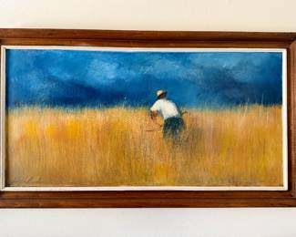 Joseph Barber “Man with Scyth”; original oil on canvas