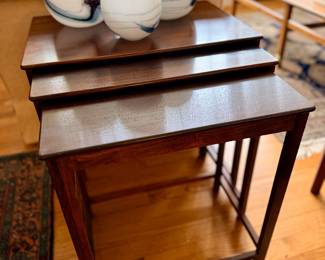 Nested MCM Rosewood Tables.  Set of 3.