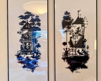 Bjorn Wiinblad silhouette lithographs "Four Seasons"