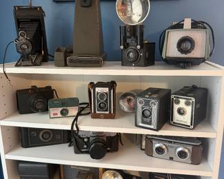 lots of vintage cameras