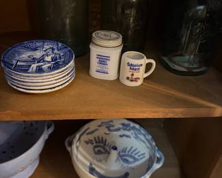 ball jars, pottery bundt pan