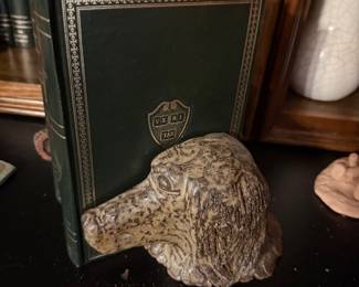 pottery dog bookends!!! 