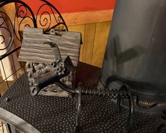 cast iron dog, cast iron bird house