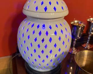lighted ginger jar