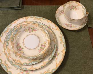 Set of Noritake Jasmine china (service for 8 plus serving pieces - missing 1 piece)