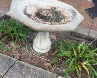 concrete bird bath