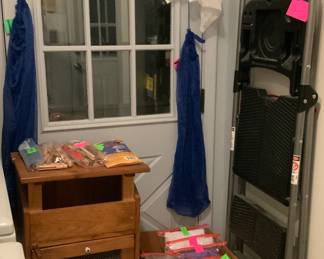 Cleaning items and step ladder