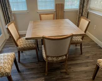 Modern Farmhouse Dining Set with Upholstered Chairs