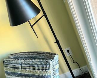 Modern Black Floor Lamp with Conical Shade