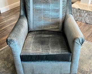 Swivel Accent Chair with Geometric Upholstery
