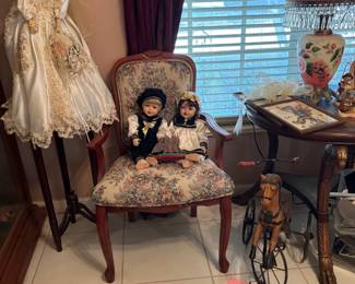 dolls, chair lamp
