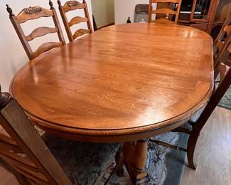 ASHLEY DINING TABLE AND SIX CHAIRS