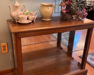 CURIO CABINET WITH MATCHING MIRROR