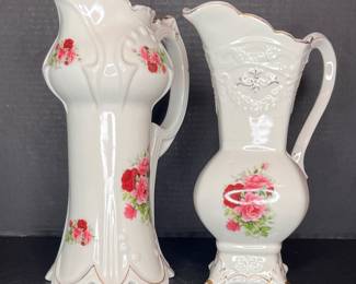 ROSE FLORAL WATER PITCHERS