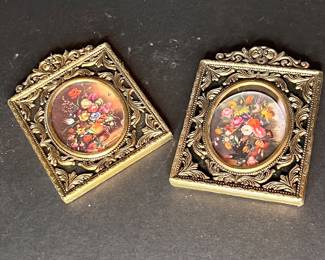 MINI BRASS FRAMED FLORAL PRINTS
