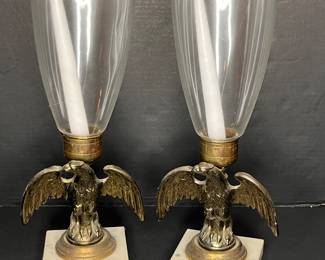 BRASS EAGLE CANDLE HOLDERS