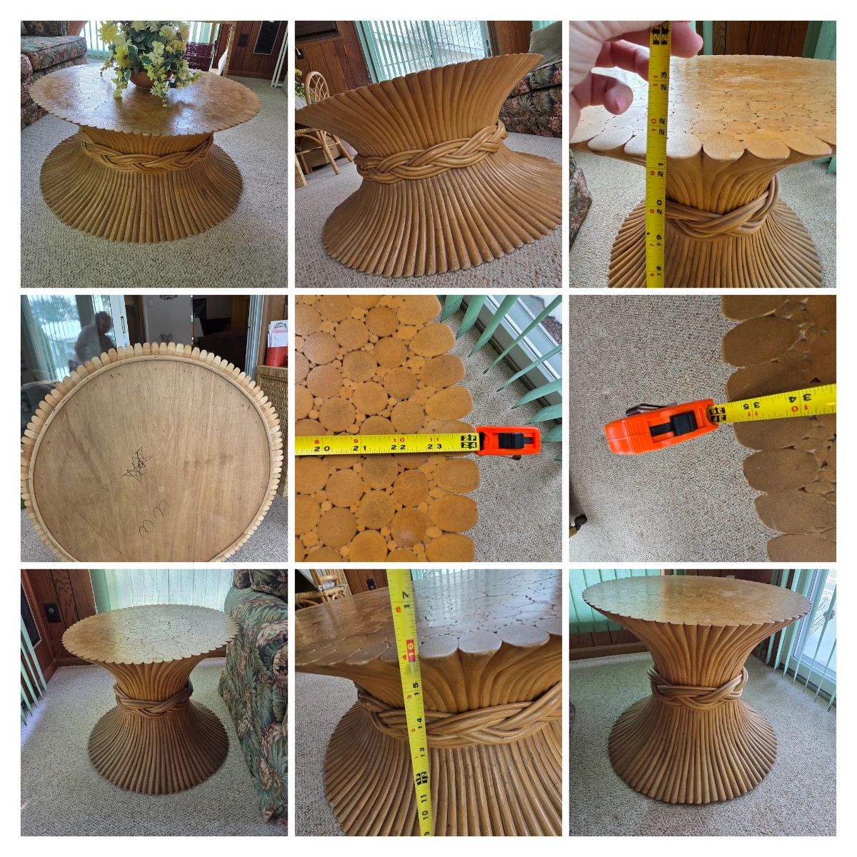 McGuire Bamboo Coffee and two end tables, excellent condition. End tables $800 coffee table $600