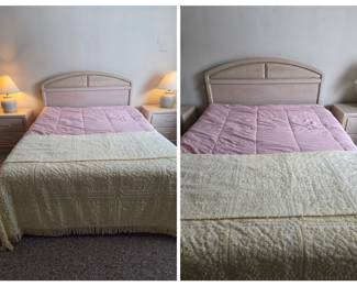 Light Oak Stanley Full bed $100 and two night stands $45 each there is a 3rd one in next picture.