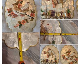 Vintage Capiz Shell & Shell Art Wall Plaques (Pair) $60