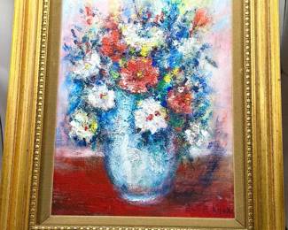 Signed Elsa Knox Flower Painting
