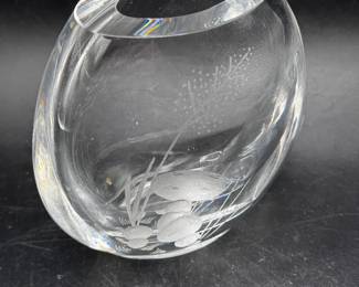 Ekanas Sweden Etched - Heavy Glass Vase
