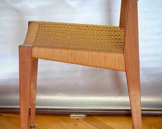 Mid-Century Danish Style Teak Dining Chair w/ Woven Papercord Seat

