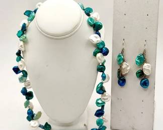 Sterling Silver Clasped Pearl Jewelry — Necklace & Earrings
