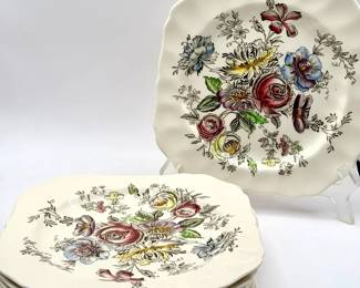 (7) Sheraton Johnson Bros Square Plates
