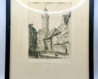 K. Schultheiss Signed Original Etching
