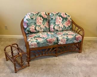005 Rattan Loveseat And Reading