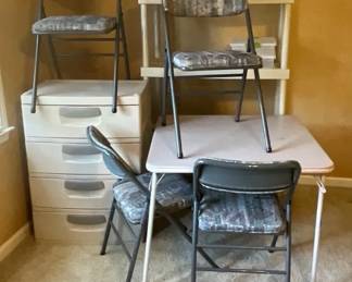 Storage Table Chairs Beige