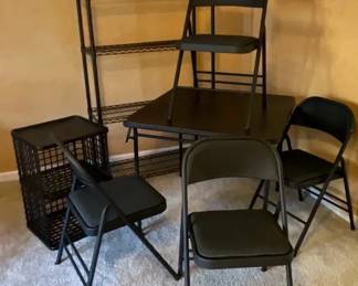 Storage Table Chairs Black