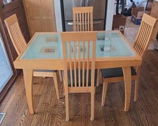 Expanding Kitchen Table with Four Chairs