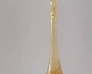 Vintage Fenton Colonial Amber Thumbprint swung glass vase