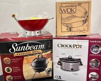 BBQ, Crockpot and Wok New In Box