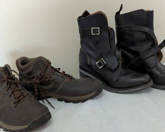 Timberland Hiking Boots And Harley Davidson Biker Boots