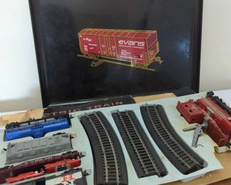 Vintage Train Set And Tray