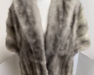 Vintage Grey Mink Fur Stole
