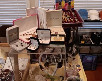 Laura Bush book autographed, vintage net hats, Brooches 