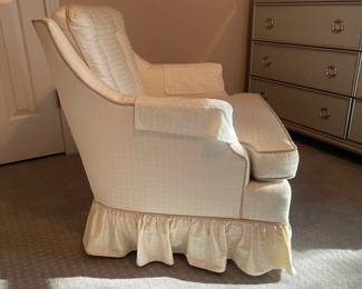 P10 - $30. Upholstered Side Chair. Good vintage condition. Measures 29" wide x 28" deep x 30" tall.