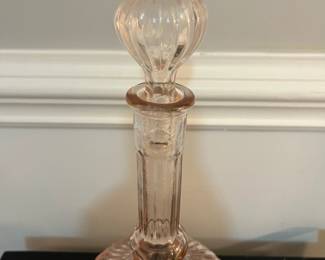 P85 - $140. Vintage Empoli Genie Hot Air Balloon Style Pink Carafe Decanter. 