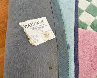 P95 - $175. Post Modern Abstract Round Rug. MahDavis Collections Area Rug. Measures 91" round.  Wool. Cat friendly home!