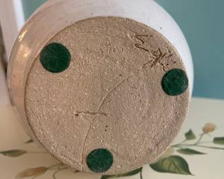 P81 - $20. Pottery Vase. Measures 6” wide x 13” tall.