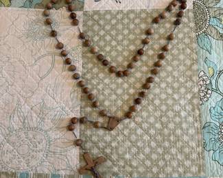 P59 - $30. Wooden Wall Rosary. 4’ long.