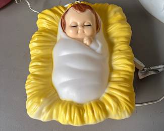 P88 - $350. Nativity Blow Mold Set. 6 Pieces. Some pieces are lighted. Tallest piece is 36". 